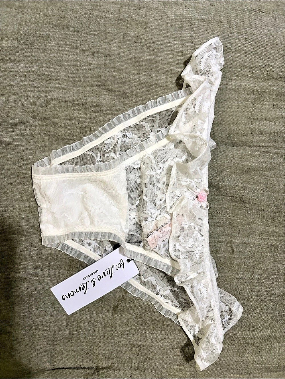 Victoria'Small Secret Lace Panty in White Size Small NWT